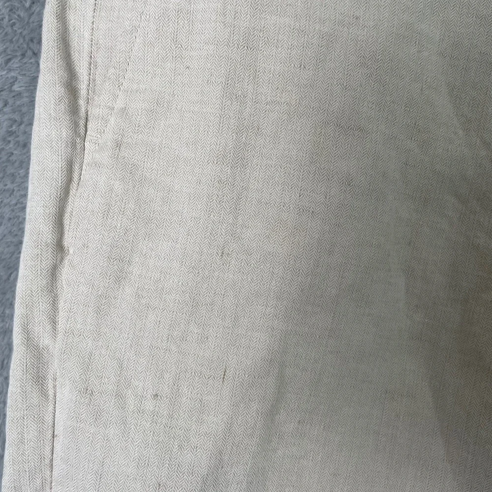 Linen Cotton Dress Pants Mens 36x31 Khaki Beige Linen Cotton Quiet Luxury Summer
